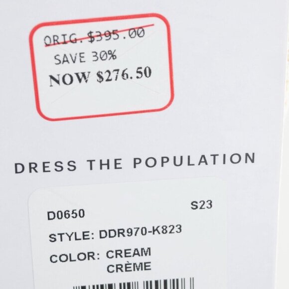 Dress the Population  Avianna Rose Lace Dress | Cream | XS | NWT - Picture 9 of 15